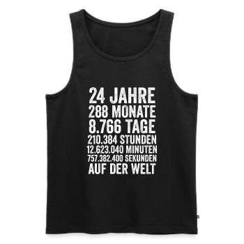 24 Jahre Vierundzwanzigster Geburtstag - Männer Premium Bio Tank Top - Schwarz - Vorne - Michal (187cm)