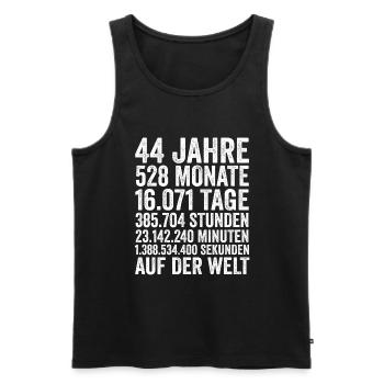 44 Jahre Vierundvierzigster Geburtstag - Männer Premium Bio Tank Top - Schwarz - Vorne - Michal (187cm)