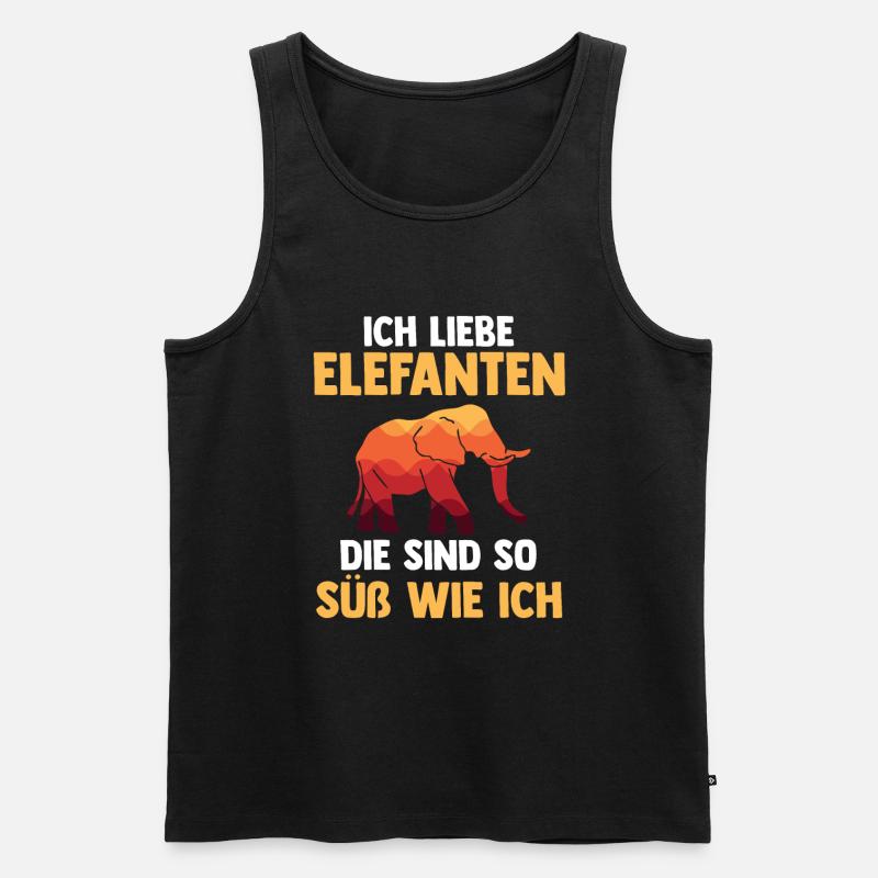 Elefant Elefanten - Männer Premium Bio Tank Top - Schwarz