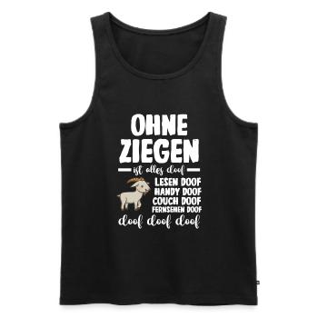 Bauernhof Landwirt Bauer Ziegen - Männer Premium Bio Tank Top - Schwarz - Vorne - Michal (187cm)