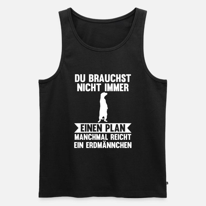 Erdmännchen - Männer Premium Bio Tank Top - Schwarz