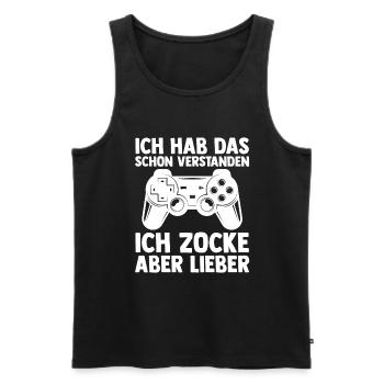 Zocker Zocken Gamer - Männer Premium Bio Tank Top - Schwarz - Vorne - AI Model Male 178 light (178cm)