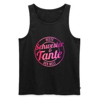 Beste Schwester Und Tante Der Welt - Männer Premium Bio Tank Top - Schwarz - Vorne - Michal (187cm)