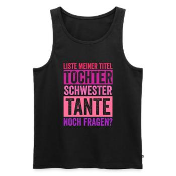 Schwester und Tante - Männer Premium Bio Tank Top - Schwarz - Vorne - Michal (187cm)