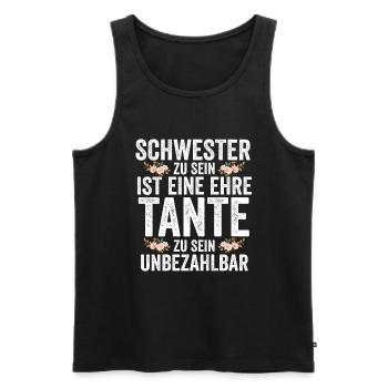 Schwester und Tante - Männer Premium Bio Tank Top - Schwarz - Vorne - Michal (187cm)