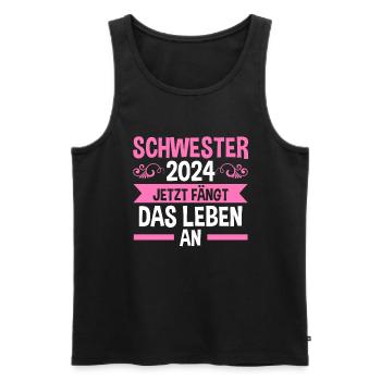 Werdende Schwester 2024 - Männer Premium Bio Tank Top - Schwarz - Vorne - Michal (187cm)