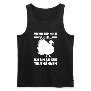 Truthuhn Truthahn - Männer Premium Bio Tank Top - Schwarz - Vorne - Michal (187cm)