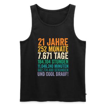 21 Jahre Einundzwanzigster Geburtstag - Männer Premium Bio Tank Top - Schwarz - Vorne - Michal (187cm)