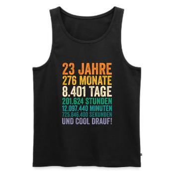 23 Jahre Dreiundzwanzigster Geburtstag - Männer Premium Bio Tank Top - Schwarz - Vorne - Michal (187cm)