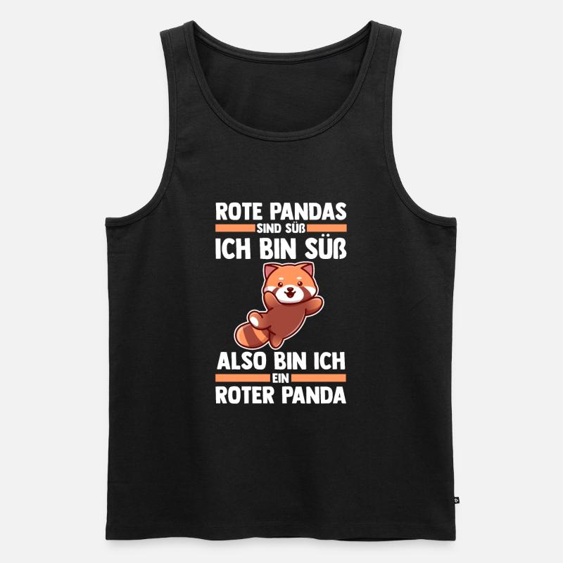 Roter Panda - Männer Premium Bio Tank Top - Schwarz
