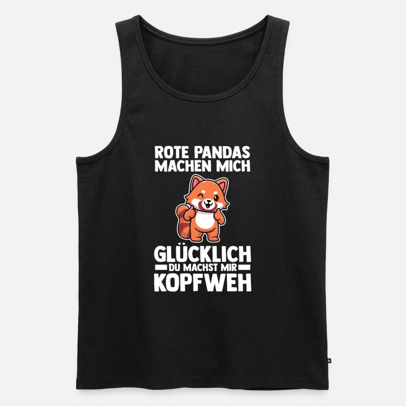 Roter Panda - Männer Premium Bio Tank Top - Schwarz