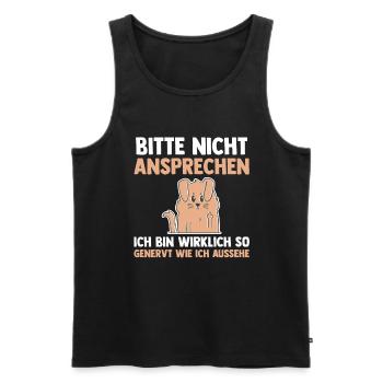 Hund Bitte Nicht Ansprechen - Männer Premium Bio Tank Top - Schwarz - Vorne - AI Model Male 178 light (178cm)