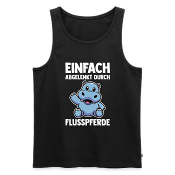 Nilpferd Flusspferd - Männer Premium Bio Tank Top - Schwarz - Vorne - Michal (187cm)
