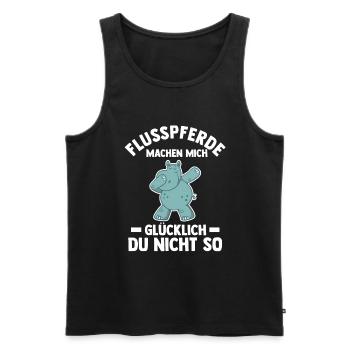 Nilpferd Flusspferd - Männer Premium Bio Tank Top - Schwarz - Vorne - Michal (187cm)