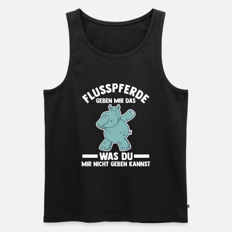 Nilpferd Flusspferd - Männer Premium Bio Tank Top - Schwarz