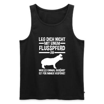 Nilpferd Flusspferd - Männer Premium Bio Tank Top - Schwarz - Vorne - Michal (187cm)