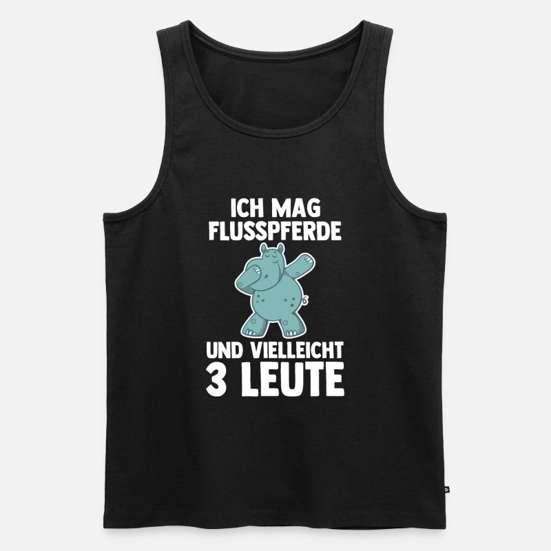 Nilpferd Flusspferd - Männer Premium Bio Tank Top - Schwarz