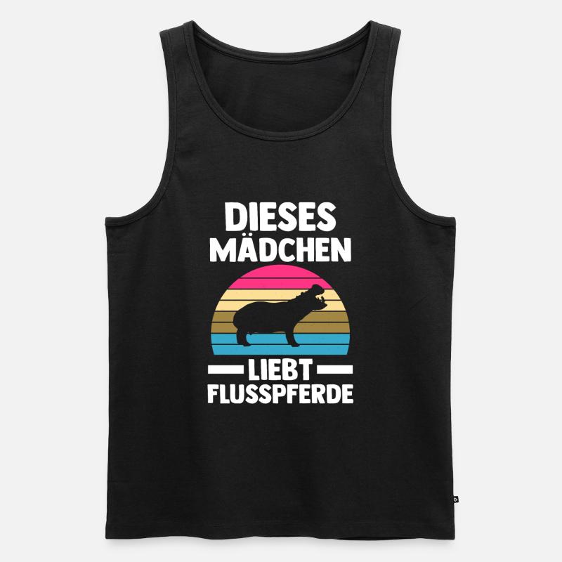 Nilpferd Flusspferd - Männer Premium Bio Tank Top - Schwarz