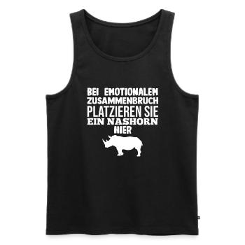 Nashorn - Männer Premium Bio Tank Top - Schwarz - Vorne - Michal (187cm)