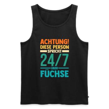 Fuchs - Männer Premium Bio Tank Top - Schwarz - Vorne - AI Model Male 178 light (178cm)