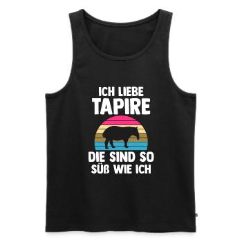 Tapir - Männer Premium Bio Tank Top - Schwarz - Vorne - AI Model Male 178 light (178cm)