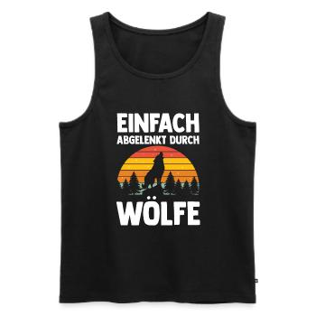 Tier Waldtier Wolf - Männer Premium Bio Tank Top - Schwarz - Vorne - AI Model Male 178 light (178cm)