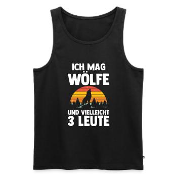 Tier Waldtier Wolf - Männer Premium Bio Tank Top - Schwarz - Vorne - AI Model Male 178 light (178cm)