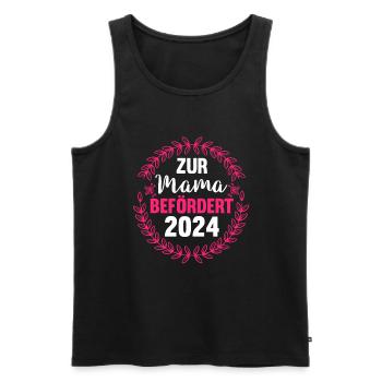 Werdende Mama 2024 - Männer Premium Bio Tank Top - Schwarz - Vorne - Michal (187cm)