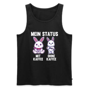 Hase Mein Status Mit Kaffee Ohne Kaffee - Männer Premium Bio Tank Top - Schwarz - Vorne - Michal (187cm)