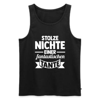 Tante Nichte - Männer Premium Bio Tank Top - Schwarz - Vorne - Michal (187cm)