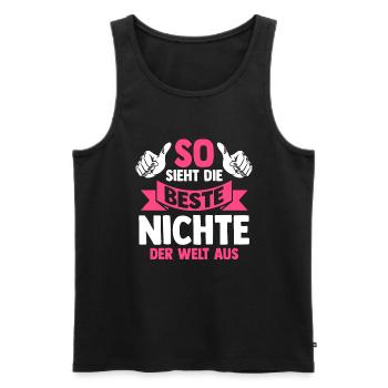 Beste Nichte - Männer Premium Bio Tank Top - Schwarz - Vorne - Michal (187cm)