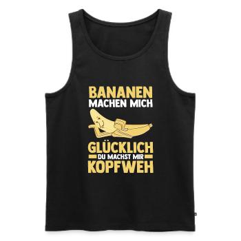 Früchte Banane - Männer Premium Bio Tank Top - Schwarz - Vorne - AI Model Male 178 light (178cm)