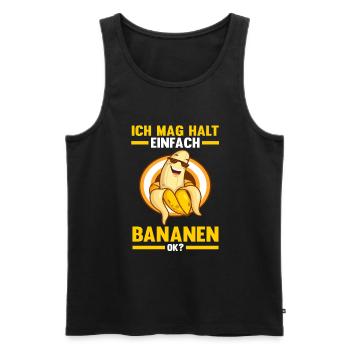 Früchte Banane - Männer Premium Bio Tank Top - Schwarz - Vorne - Michal (187cm)