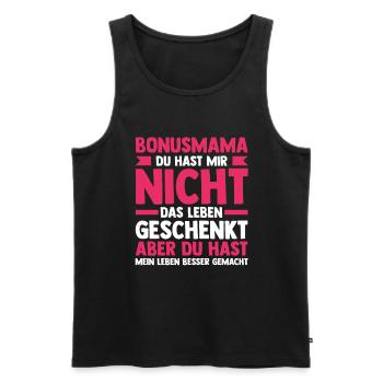 Stiefmutter Stiefmama Bonusmama - Männer Premium Bio Tank Top - Schwarz - Vorne - AI Model Male 178 light (178cm)