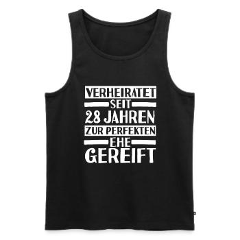 Ehe Nelkenhochzeit 28 Jahre Verheiratet Hochzeitst - Männer Premium Bio Tank Top - Schwarz - Vorne - Michal (187cm)