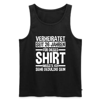 Ehe Jadehochzeit 26 Jahre Verheiratet Hochzeitstag - Männer Premium Bio Tank Top - Schwarz - Vorne - Michal (187cm)