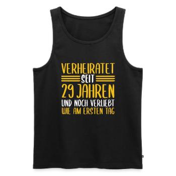 Ehe Samthochzeit 29 Jahre Verheiratet Hochzeitstag - Männer Premium Bio Tank Top - Schwarz - Vorne - Michal (187cm)