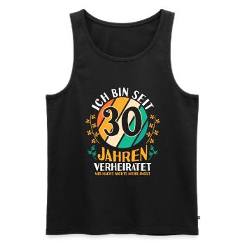 Ehe Perlenhochzeit 30 Jahre Verheiratet Hochzeitst - Männer Premium Bio Tank Top - Schwarz - Vorne - Michal (187cm)