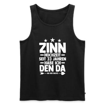 Ehe Zinnhochzeit 33 Jahre Verheiratet Hochzeitstag - Männer Premium Bio Tank Top - Schwarz - Vorne - Michal (187cm)