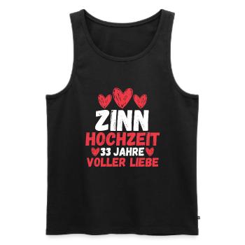 Ehe Zinnhochzeit 33 Jahre Verheiratet Hochzeitstag - Männer Premium Bio Tank Top - Schwarz - Vorne - Michal (187cm)