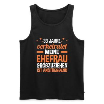Ehe Zinnhochzeit 33 Jahre Verheiratet Hochzeitstag - Männer Premium Bio Tank Top - Schwarz - Vorne - Michal (187cm)