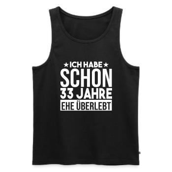 Ehe Zinnhochzeit 33 Jahre Verheiratet Hochzeitstag - Männer Premium Bio Tank Top - Schwarz - Vorne - Michal (187cm)