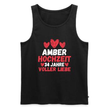 Ehe Amberhochzeit 34 Jahre Verheiratet Hochzeitsta - Männer Premium Bio Tank Top - Schwarz - Vorne - Michal (187cm)