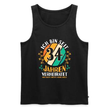 Ehe Amberhochzeit 34 Jahre Verheiratet Hochzeitsta - Männer Premium Bio Tank Top - Schwarz - Vorne - Michal (187cm)
