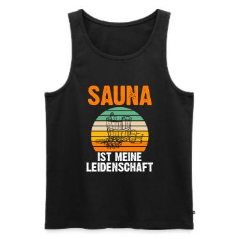 Wellness Saunagänger Saunieren Saunierer Sauna - Männer Premium Bio Tank Top - Schwarz - Vorne - Michal (187cm)
