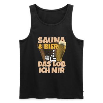 Bier Wellness Saunagänger Saunieren Saunierer Saun - Männer Premium Bio Tank Top - Schwarz - Vorne - Michal (187cm)