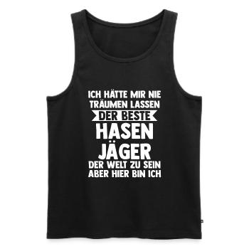 Hasenjäger Hasenjagd Kaninchenjagd Jäger - Männer Premium Bio Tank Top - Schwarz - Vorne - Michal (187cm)