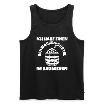 Wellness Saunagänger Saunieren Saunierer Sauna - Männer Premium Bio Tank Top - Schwarz - Vorne - Michal (187cm)
