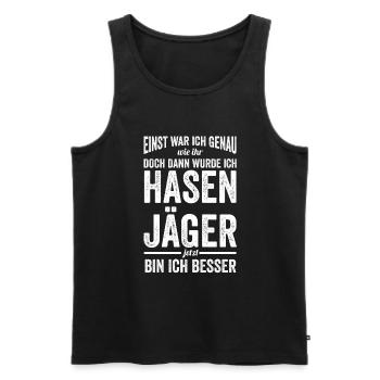 Hasenjäger Hasenjagd Kaninchenjagd Jäger - Männer Premium Bio Tank Top - Schwarz - Vorne - Michal (187cm)