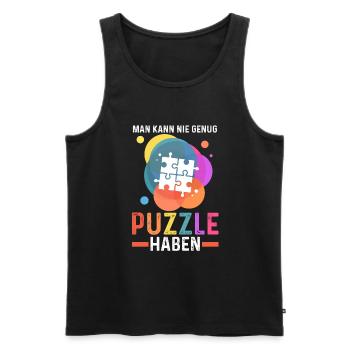 Puzzlefan Puzzler Puzzleteile Puzzle - Männer Premium Bio Tank Top - Schwarz - Vorne - Michal (187cm)
